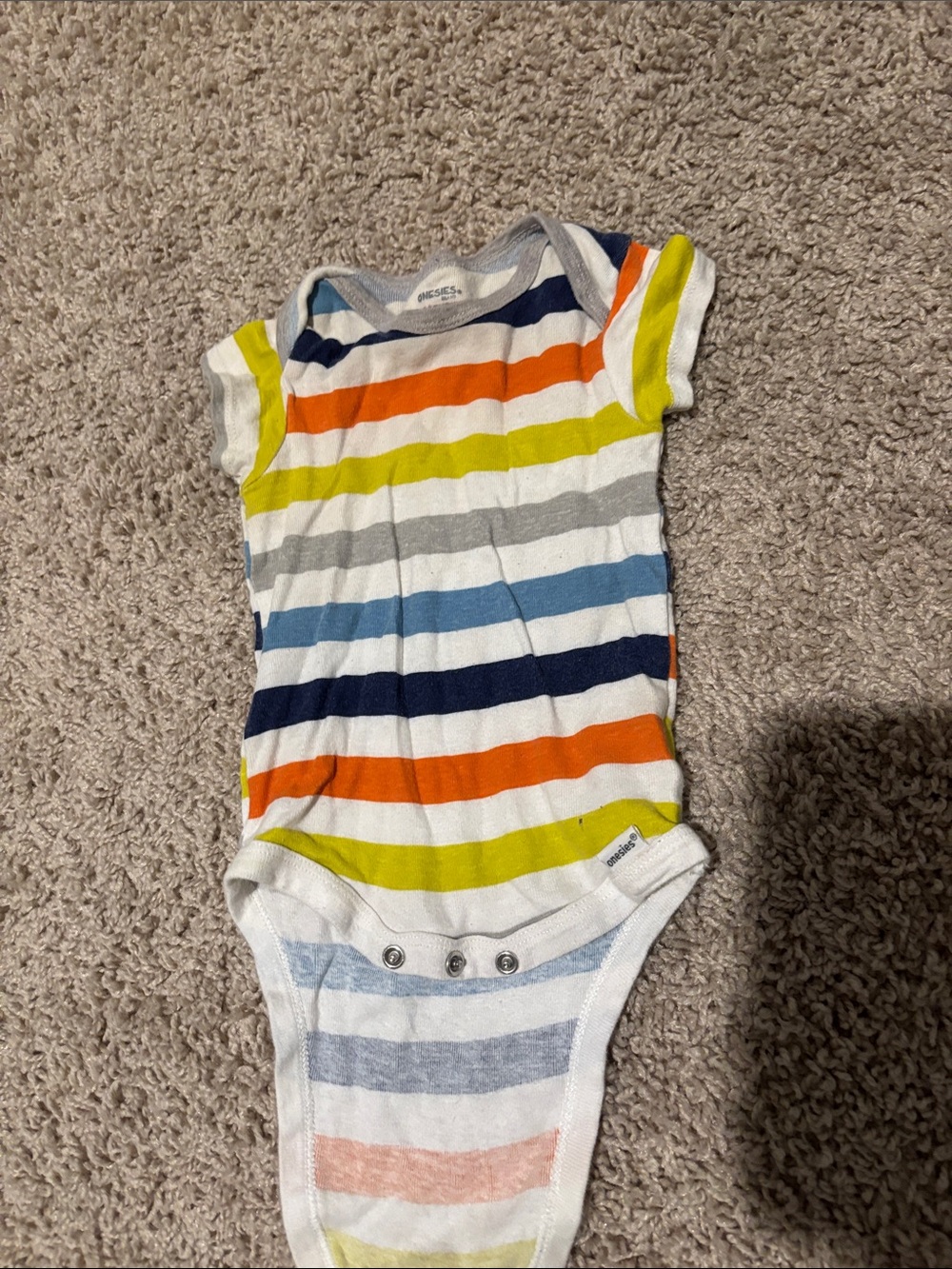 Bright Multicolor Striped Short-Sleeve Bodysuit